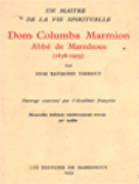 Image of Un Maître De La Vie Spirituelle: Dom Columba Marmion Abbé de Maredsous (1858-1923)
