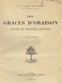 Image of Des Gràces D'oraison: Traité De Théologie Mystique