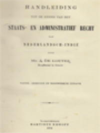 Image of Handleiding Tot De Kennis Van Het Staat-En Administratief Recht Van Nederlandsche-Indië