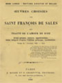 Image of Œuvres Choisies De Saint François de Sales III: Traité De L'amour De Dieu (Tome II: Livres VII - XII)