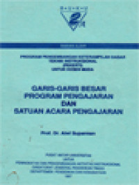 Image of Garis-Garis Besar Program Pengajaran Dan Satuan Acara Pengajaran