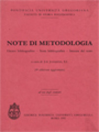 Image of Note Di Metodologia: Elenco Bibliografico - Nota Bibliografica - Stesura Del Testo