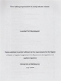 Image of Turn Taking Organization In Postgraduate Classes