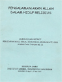 Image of Pengalaman Akan Allah Dalam Hidup Religius: Kursus Dan Retret Persiapan Kaul Kekal Biarawan-Biarawati 2001 Angkatan Tahun Ke II