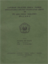 Image of Laporan Praktek Kerja Pabrik Mengetahui Proses Pembuatan Sirop Di PT. Leo Food Industry Malang