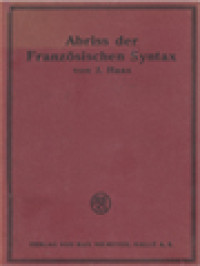 Image of Abriss Der Französischen Syntax