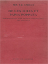 Image of De Lex Iulia Et Papia Poppaea, Beschouwingen Over De Bevolkingspolitiek Van Augustus