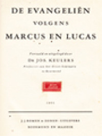 Image of De Evangeliën Volgens Marcus En Lucas