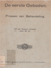 Image of De Eerste Gebeden: Proeven Van Behandeling