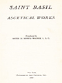 Image of The Fathers Of The Church 9: Saint Basil: Ascetical Works
