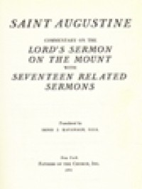 Image of The Fathers Of The Church 11: Saint Augustine: Commentary On The Lord's Sermon On The Mount With Seventeen Related Sermons