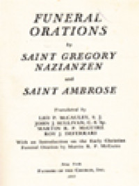 Image of The Fathers Of The Church 22: Funeral Orations By Saint Gregory Nazianzen And Saint Ambrose