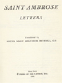 Image of The Fathers Of The Church 26: Saint Ambrose Latters