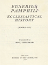 Image of The Fathers Of The Church 29: Eusebius Pamphili: Ecclesiastical History (Books 6-10)