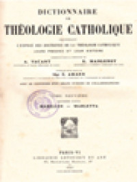 Image of Dictionnaire De Théologie Catholique: Contenant L'exposé Des Doctrines De La Théologie Catholique, Leurs Preuves Et Leur Histoire IX.2. (Mabillon - Marletta)