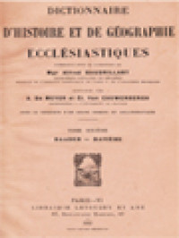 Image of Dictionnaire D'Histoire Et De Géographie Ecclésiastiques VI: Baader - Bavière