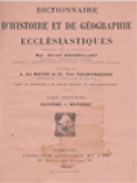 Image of Dictionnaire D'Histoire Et De Géographie Ecclésiastiques VII: Bavière - Benoist