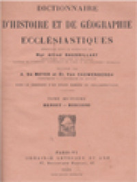 Image of Dictionnaire D'Histoire Et De Géographie Ecclésiastiques VIII: Benoit - Biscioni