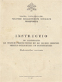 Image of Instructio De Candidatis Ad Statum Perfectionis Et Ad Sacros Ordines Sedulo Deligendis Et Instituendis