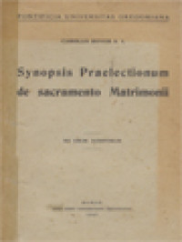 Image of Synopsis Praelectionum De Sacramento Matrimonii