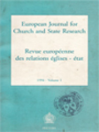 Image of European Journal For Church And State Research (Revue Europeenne Des Relations Eglises-Etat)