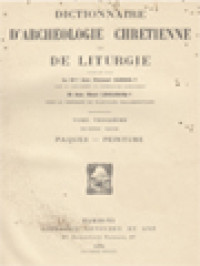 Image of Dictionnaire D'archéologie Chrétienne Et De Liturgie XIII.2: Paques - Peinture