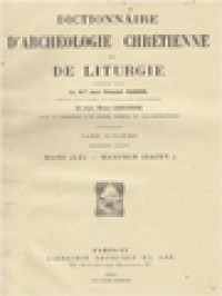 Image of Dictionnaire D'archéologie Chrétienne Et De Liturgie X.2: Mans (Le) - Maximin (Saint)