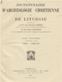 Image of Dictionnaire D'archéologie Chrétienne Et De Liturgie VII.2: Iona - Jubilus