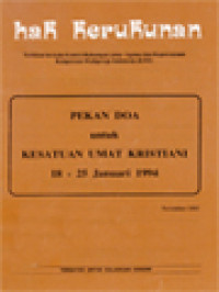 Image of Pekan Doa Untuk Kesatuan Umat Kristiani 18-25 Januari 1994
