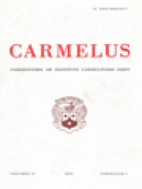 Image of Carmelus: Commentarii Ab Instituto Carmelitano Editi (57/1)