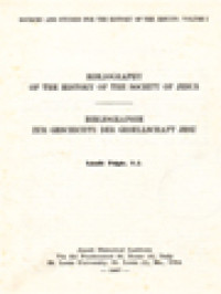 Image of Bibliography Of The History Of The Society Of Jesus