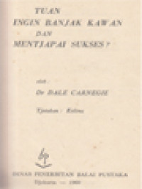 Image of Tuan Ingin Banyak Kawan Dan Mentjapai Sukses ?