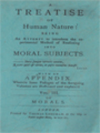 Image of A Treatise Of Human Nature: Being An Attempt To Introduce The Experimental Method Of Reasoning Into Moral Subjects