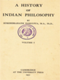Image of A History Of Indian Philosophy I