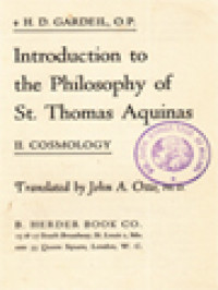 Image of Introduction To The Philosophy Of St. Thomas Aquinas II: Cosmology