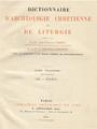 Image of Dictionnaire D'archéologie Chrétienne Et De Liturgie IV.1: D - Domestici