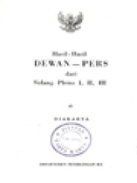 Image of Hasil-Hasil Dewan - Pers Dari Sidang Pleno I, II, III Di Djakarta