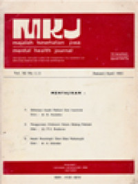 Image of Majalah Kesehatan Jiwa (Beberapa Aspek Psikiatri Dari Insomnia, Penggunaan Clobazam Dalam Bidang Psikiatri, Aspek Neurologik Obat-Obat Psikotropik)