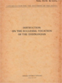 Image of Instruction On The Ecclesial Vocation Of The Theologian