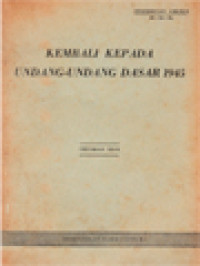 Image of Kembali Kepada Undang-Undang Dasar 1945