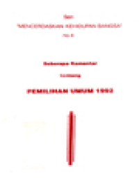 Image of Beberapa Komentar Tentang Pemilihan Umum 1992