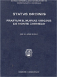 Image of Status Ordinis Fratrum B. Mariae Virginis De Monte Carmelo, Die 30 Aprilis 2017