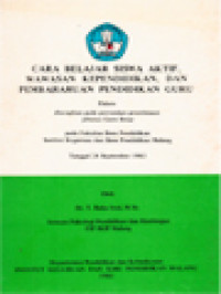 Image of Cara Belajar Siswa Aktif, Wawasan Kependidikan, Dan Pembaharuan Pendidikan Guru: Pidato Diucapkan Pada Peresmian Penerimaan Jabatan Guru Besar Pada Fakultas Ilmu Pendidikan Institut Keguruan Dan Ilmu Pendidikan Malang Tanggal 24 September 1983