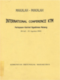 Image of Makalah-Makalah International Conference KTM, Pertapaan Karmel Ngadireso Malang, 28 Juli - 01 Agustus 2004