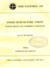 Image of Posisi Hukum Para Uskup: Hukum Khusus Dan Pemberian Dispensasi - Pembangunan Jemaat