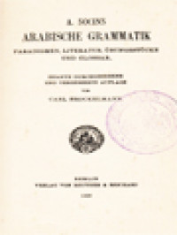 Image of Arabische Grammatik: Paradigmen, Literatur, Übungsstücke Und Glossar