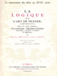 Image of La Logique Ou L'art De Penser, Dontenant, Outre Les Règles Communes, Plusieurs Observations Nouvelles, Propres à Former Le Jugement