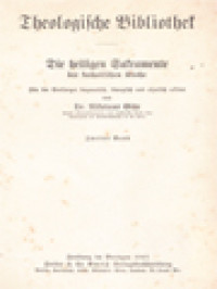 Image of Die Heiligen Sakramente Der Katholischen Kirche II: Für Die Seelsorger Dogmatisch, Liturgisch Und Aszetisch