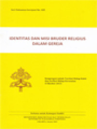 Image of Identitas Dan Misi Bruder Religius Dalam Gereja
