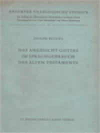 Image of Das Angesicht Gottes Im Sprachgebrauch Des Alten Testaments